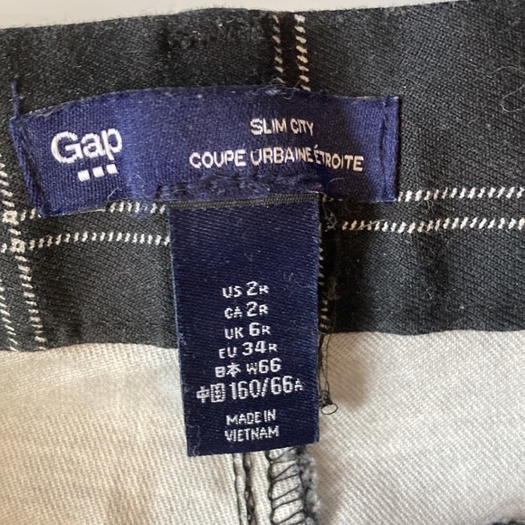 GAP slim city windowpane check ankle length minimalist neutral career - Picture 3 of 7